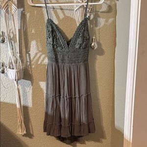 ILIA Olive and Taupe Lace Dress
